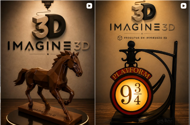 Escultura de cavalo com acabamento geométrico em tons de bronze